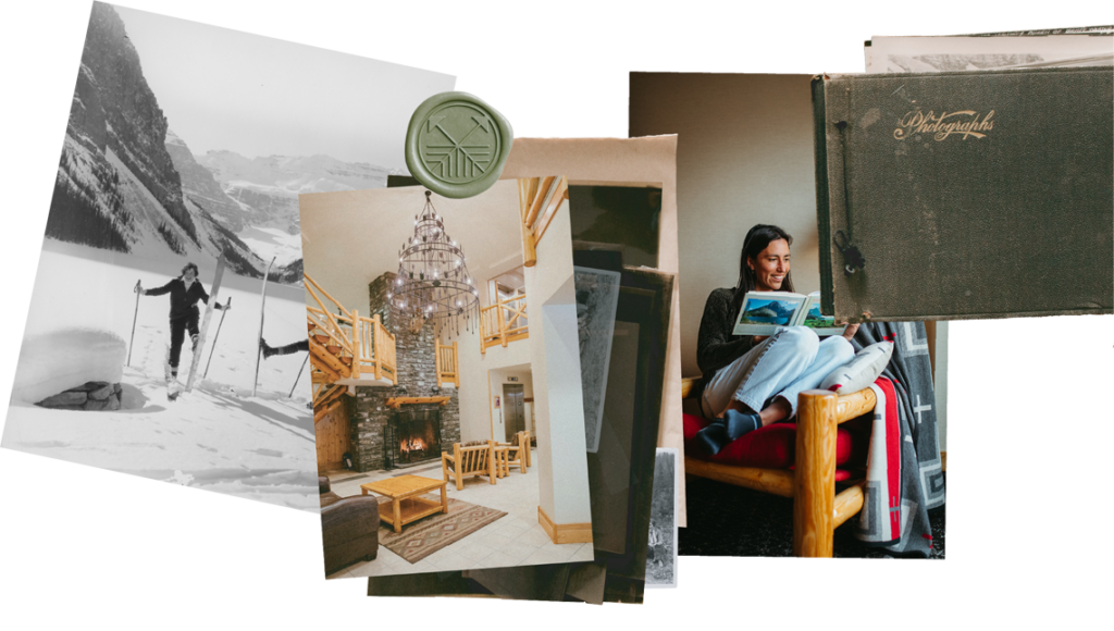 Mobile guest reviews and photo collage from stays at Brewster Mountain Lodge in downtown Banff